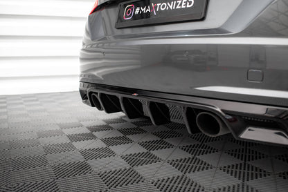 Diffusor Heck Ansatz für Audi TT S-Line 8S schwarz Hochglanz
