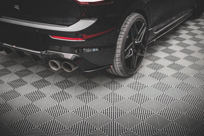 Heck Ansatz Flaps Diffusor V.3 für VW Golf R Mk8 Facelift schwarz Hochglanz