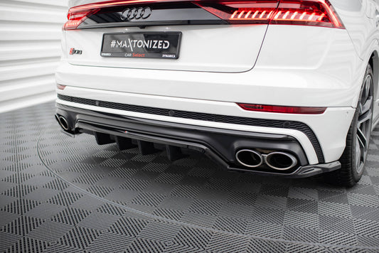 Mittlerer Cup Diffusor DTM Look Heck Ansatz für Audi SQ8 Mk1 schwarz Hochglanz