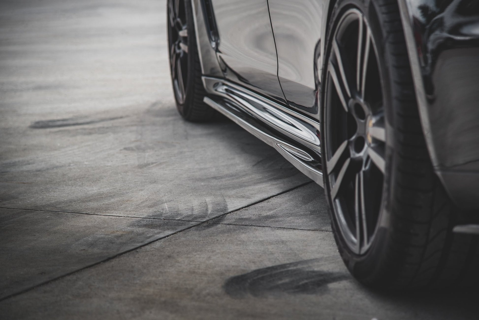 Seitenschweller Ansatz für V.1 für Porsche Panamera Turbo 970 Facelift schwarz Hochglanz
