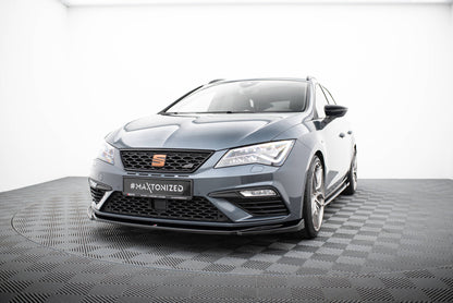 Front Ansatz V.5 für Seat Leon Cupra / FR Mk3 FL schwarz Hochglanz