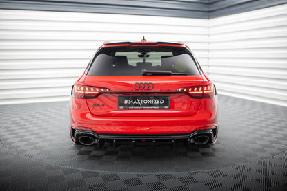 Diffusor Heck Ansatz für Audi RS4 B9 / B9 Facelift  schwarz Hochglanz