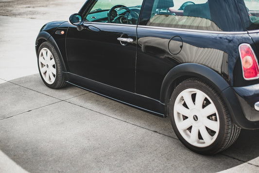 Seitenschweller Ansatz für Mini Cooper / One R50 schwarz Hochglanz