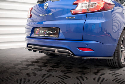 Mittlerer Cup Diffusor DTM Look Heck Ansatz für Renault Megane GT Line Grandtour Mk3 Facelift schwarz Hochglanz