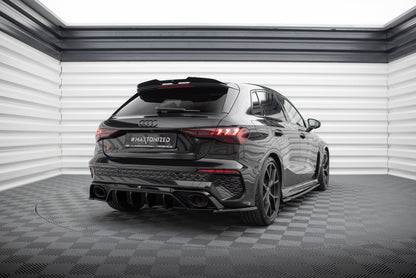Spoiler CAP V.2 für Audi RS3 / S3 / A3 S-Line Sportback 8Y / 8Y Facelift schwarz Hochglanz
