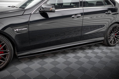 Seitenschweller Ansatz für Mercedes-Benz E63 AMG / AMG-Line Limousine W212 Facelift schwarz Hochglanz