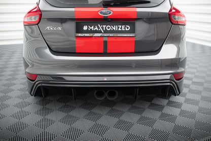 Diffusor Heck Ansatz für Ford Focus ST Mk3 FL (RS-Look) schwarz Hochglanz