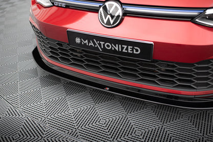 Front Ansatz V.5 für VW Golf GTI / GTE / GTD / R-Line Mk8 schwarz Hochglanz