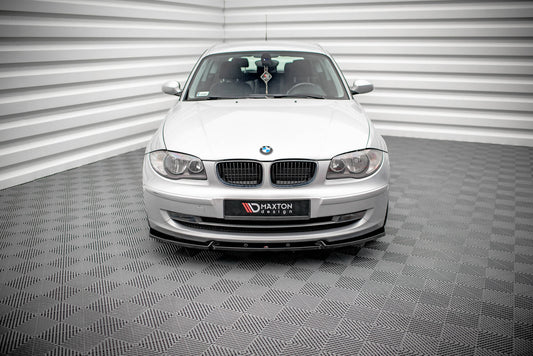 Front Ansatz V.3 für BMW 1er E81 Facelift schwarz Hochglanz