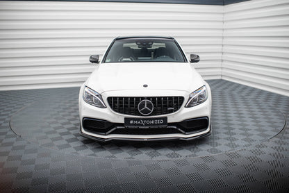 Front Ansatz V.3 für Mercedes-AMG C63 Limousine / Kombi W205 / S205 schwarz Hochglanz