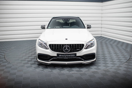 Front Ansatz V.3 für Mercedes-AMG C63 Limousine / Kombi W205 / S205 schwarz Hochglanz