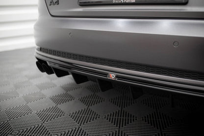 Diffusor Heck Ansatz für Audi A4 S-line B9 (Doppelauspuff li.endrohr)