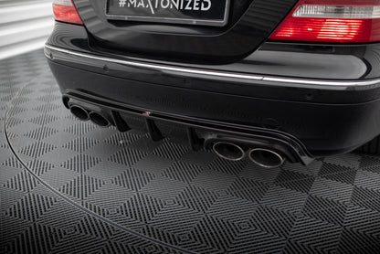 Diffusor Heck Ansatz für Mercedes-Benz CLK W209 schwarz Hochglanz