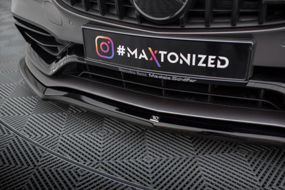 Front Ansatz V.1 für Mercedes-AMG C63 Limousine / Kombi W205 Facelift schwarz Hochglanz