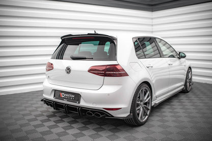 Street Pro Heck Ansatz Flaps Diffusor +Flaps für Volkswagen Golf R Mk7 schwarz Hochglanz