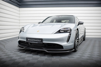 Front Ansatz für Porsche Taycan / Taycan 4 / Taycan 4S / Taycan GTS Mk1  schwarz Hochglanz