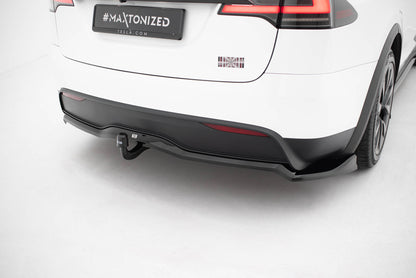 Mittlerer Cup Diffusor DTM Look Heck Ansatz V.2 für Tesla Model X Mk1 Facelift schwarz Hochglanz