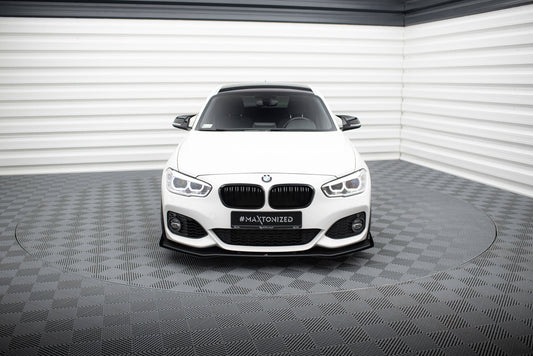 Street Pro Front Ansatz für V.3 + Flaps für BMW 1er F20 M-Paket Facelift / M140i  schwarz Hochglanz