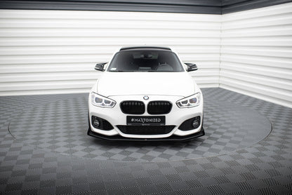 Street Pro Front Ansatz für V.3 +Flaps für BMW 1er F20 M-Paket Facelift / M140i  schwarz Hochglanz