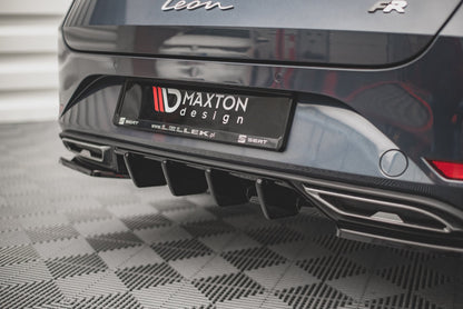Diffusor Heck Ansatz V.1 für Seat Leon Mk4 schwarz Hochglanz