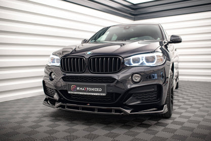 Front Ansatz V.3 für BMW X6 M-Paket F16 schwarz Hochglanz