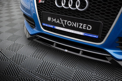 Front Ansatz V.4 für Audi S4 / A4 S-Line B8 schwarz Hochglanz