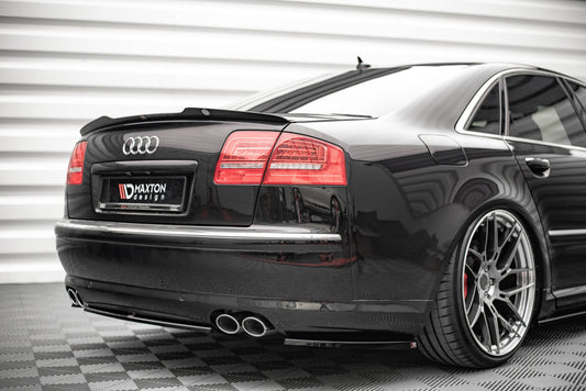 Heck Ansatz Flaps Diffusor für Audi S8 D3 schwarz Hochglanz