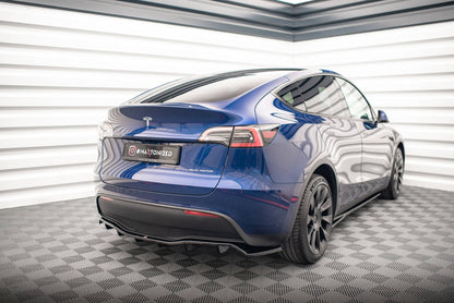 Mittlerer Cup Diffusor DTM Look Heck Ansatz für Tesla Model Y schwarz Hochglanz