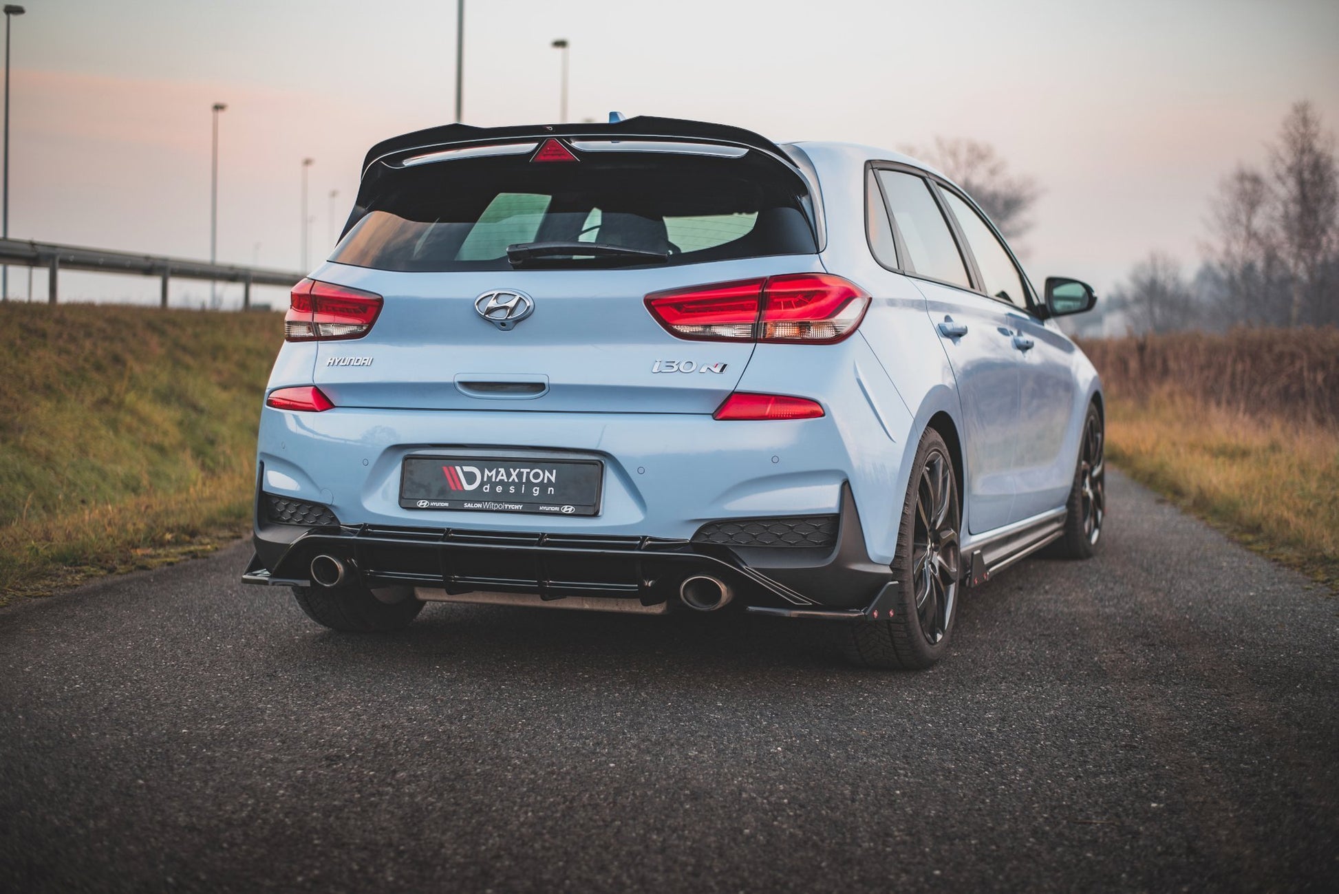 Heck Ansatz Flaps Diffusor V.7 + Flaps für Hyundai I30 N Mk3 Hatchback