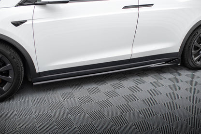 Seitenschweller Ansatz für Tesla Model X Mk1 Facelift schwarz Hochglanz