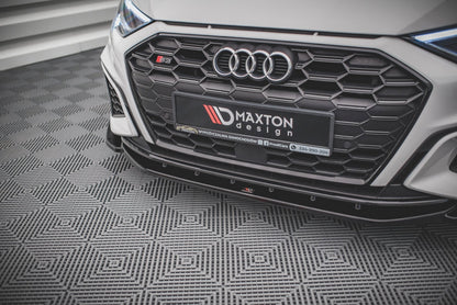 Front Ansatz V.4 für Audi S3 / A3 S-Line 8Y schwarz Hochglanz