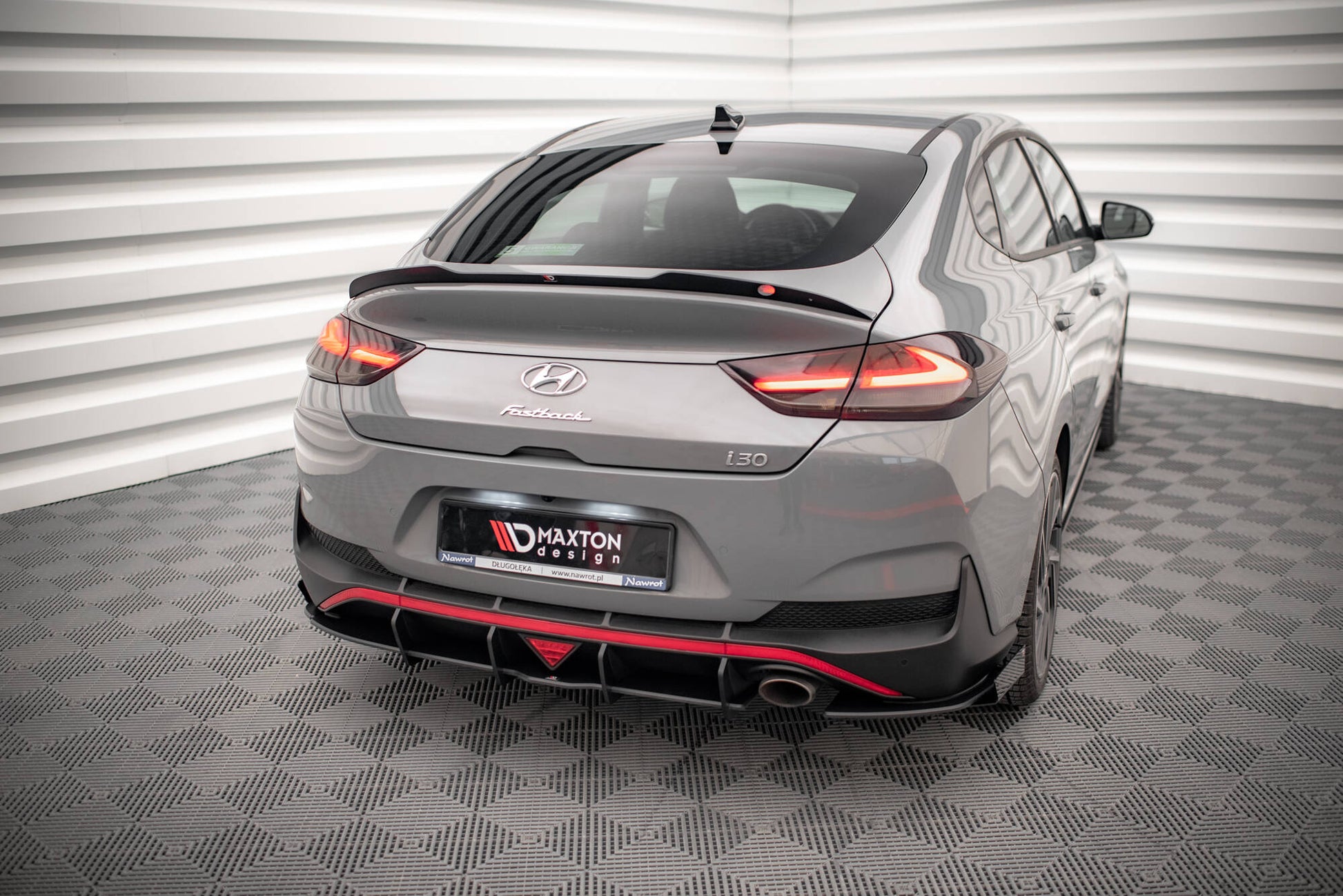 Street Pro Heck Ansatz Flaps Diffusor +Flaps für Hyundai I30 Fastback N-Line Mk3 Facelift schwarz Hochglanz