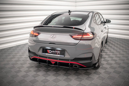 Street Pro Heck Ansatz Flaps Diffusor +Flaps für Hyundai I30 Fastback N-Line Mk3 Facelift schwarz Hochglanz