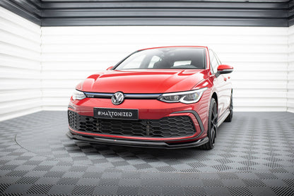 Front Ansatz V.6 für VW Golf GTI / GTE / GTD / R-Line Mk8 schwarz Hochglanz
