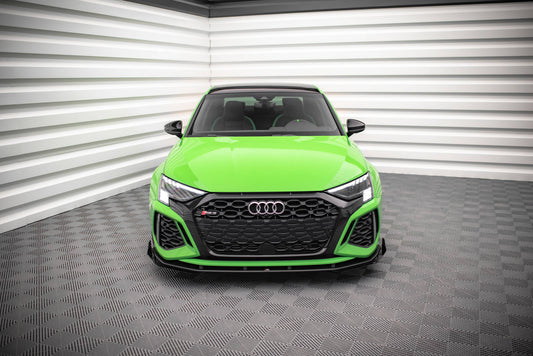 Street Pro Front Ansatz für +Flaps für V.1 + Flaps Audi RS3 8Y schwarz Hochglanz