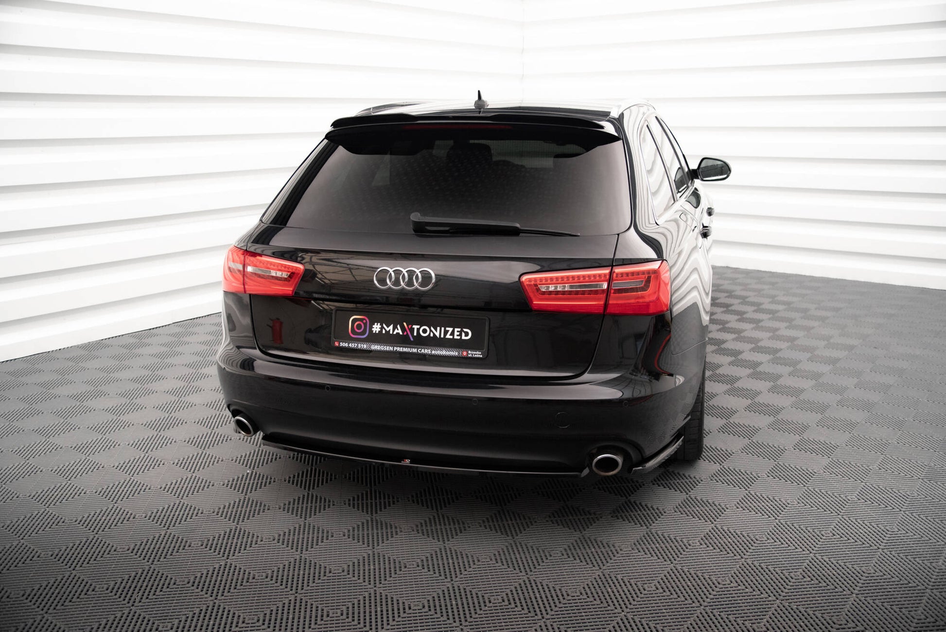 Spoiler CAP V.1 für Audi A6 C7 Avant schwarz Hochglanz
