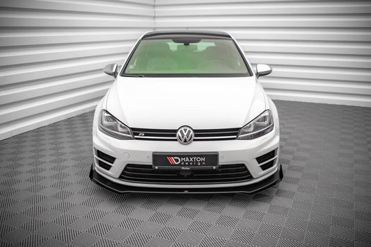 Street Pro Front Ansatz für + Flaps für V.1 + Flaps VW Golf R Mk7 schwarz Hochglanz