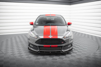 Front Ansatz V.4 für Ford Focus ST Mk3 Facelift schwarz Hochglanz