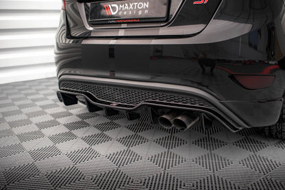 Diffusor Heck Ansatz für Ford Fiesta ST (5-Türige version) Mk7 Facelift schwarz Hochglanz