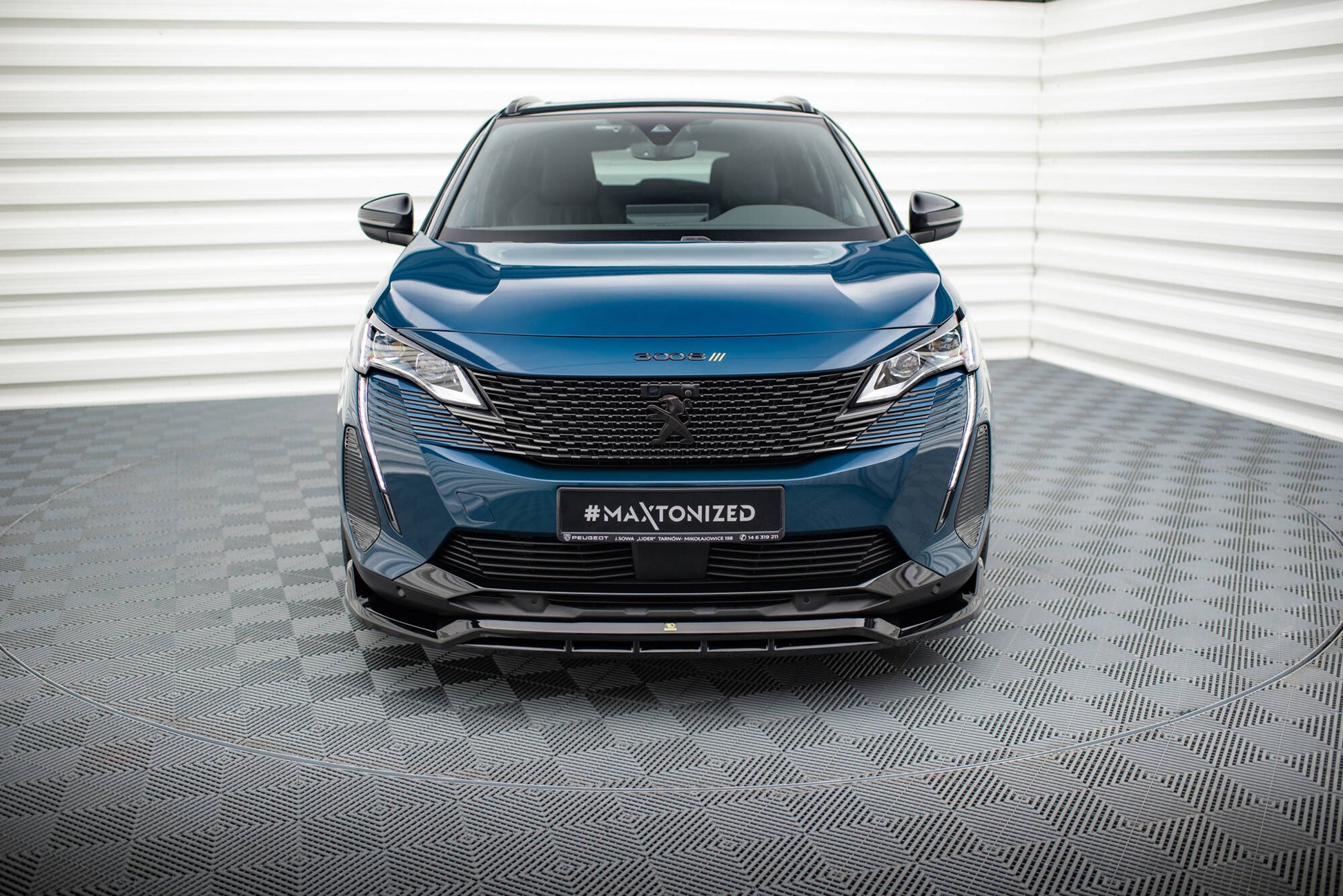 Front Ansatz für Peugeot 3008 GT-Line Mk2 Facelift schwarz Hochglanz