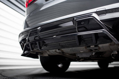 Mittlerer Cup Diffusor DTM Look Heck Ansatz für BMW X5 M F95 Facelift schwarz Hochglanz
