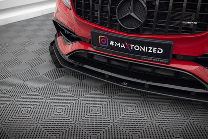 Street Pro Front Ansatz für +Flaps für + Flaps Mercedes-Benz A 45 AMG Aero W176 Facelift schwarz Hochglanz