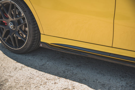 Seitenschweller Ansatz für Mercedes-AMG A 45 S W177 schwarz Hochglanz