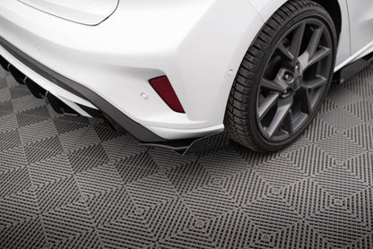 Street Pro Heck Ansatz Flaps Diffusor + Flaps für Ford Focus ST Mk4 schwarz Hochglanz