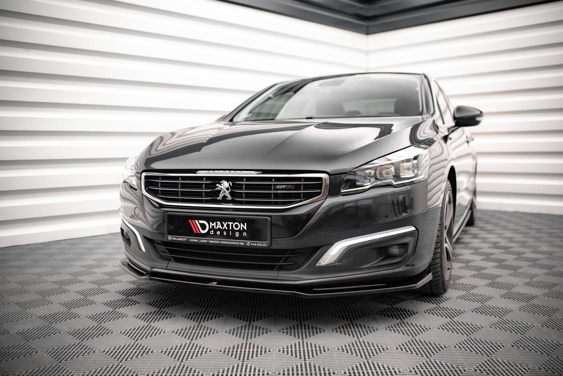 Front Ansatz V.2 für Peugeot 508 GT Mk1 Facelift schwarz Hochglanz