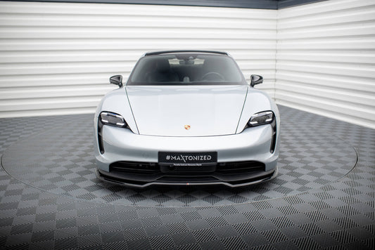 Front Ansatz für Porsche Taycan / Taycan 4 / Taycan 4S / Taycan GTS Mk1  schwarz Hochglanz