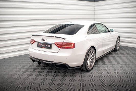 Heck Ansatz Flaps Diffusor für Audi A5 Coupe 8T Facelift schwarz Hochglanz