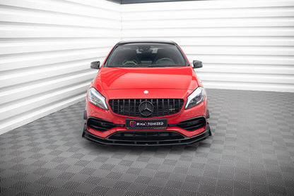 Street Pro Front Ansatz für +Flaps für + Flaps Mercedes-Benz A 45 AMG Aero W176 Facelift schwarz Hochglanz