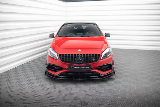 Street Pro Front Ansatz für +Flaps für + Flaps Mercedes-Benz A 45 AMG Aero W176 Facelift schwarz Hochglanz