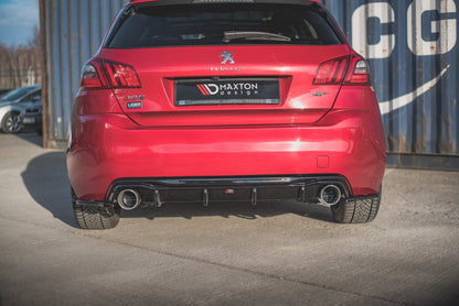 Heck Ansatz Flaps Diffusor für Peugeot 308 GT Mk2 Facelift schwarz Hochglanz